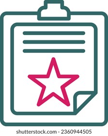 Clipboard Vector Icon Line Two Color