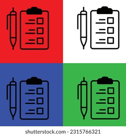 Clipboard Vector Icon, Lineal style, isolated on white Background.