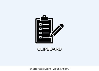 Clipboard Vector Icon Or Logo Illustration