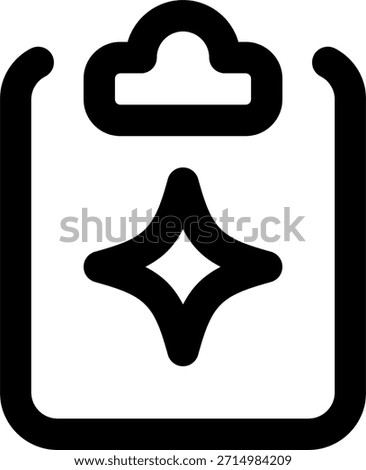 Clipboard vector icon in modern style, AI documentation assistant and digital notes management illustration. Line Icon