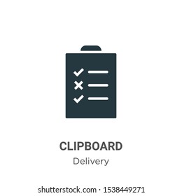 Clipboard vector icon on white background. Flat vector clipboard icon symbol sign from modern delivery collection for mobile concept and web apps design.