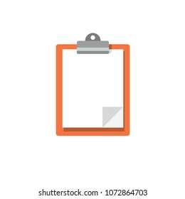 Clipboard vector icon. Paper, document, note isolated on white. Modern trendy flat style. Blank sheet. Illustration for web, website, banner, mobile app, UI, message template