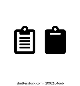 Vektorsymbole in der Zwischenablage. Checkliste, schwarzes Symbol einzeln, Vektorgrafik EPS10