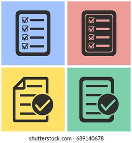 Clipboard vector icons set. black Illustration isolated for graphic and web design.