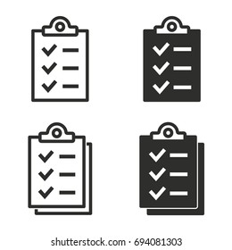 Conjunto de iconos vectoriales del Portapapeles. Ilustración negra aislada para diseño gráfico y web.