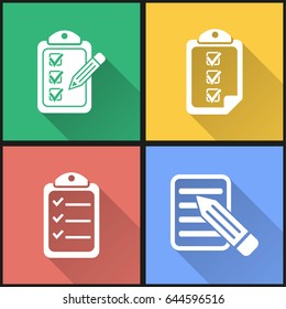 Clipboard vector icons set. Illustration isolated for graphic and web design.