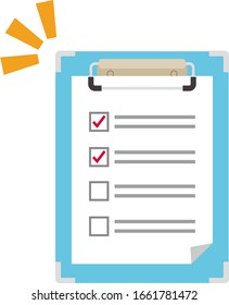 Clipboard vector illustration . Fill out the questionnaire　.