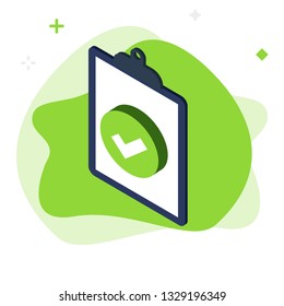 Clipboard vector illustration. Clipboard isometric icon.