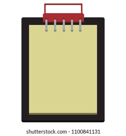 Clipboard. Vector, isolated and red