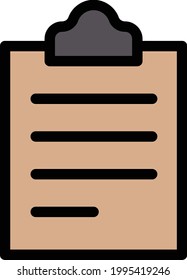 clipboard vector line colour icon