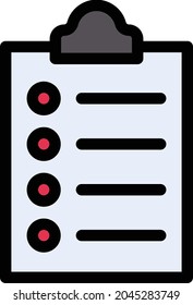 clipboard vector line colour icon