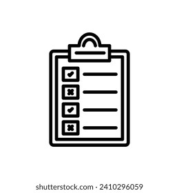 Clipboard Vector Line Icon Design
