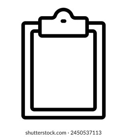 Clipboard Vector Line Icon Design
