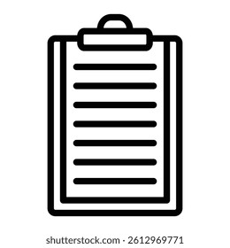 Clipboard Vector Line Icon Design