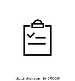 Clipboard Vector Line Icon Isolated