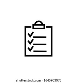 Clipboard Vector Line Icon Isolated