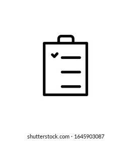Icono de línea del vector del Portapapeles aislado