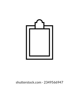 Icono de la línea del vector del portapapeles. Adecuado para libros, tiendas, tiendas. Actrazo editable con un estilo de contorno minimalista. Símbolo de diseño 