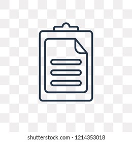 Clipboard vector outline icon isolated on transparent background, high quality linear Clipboard transparency concept can be used web and mobile