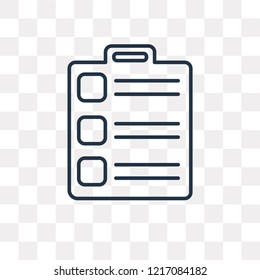 Clipboard vector outline icon isolated on transparent background, high quality linear Clipboard transparency concept can be used web and mobile