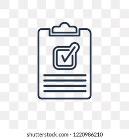 Clipboard vector outline icon isolated on transparent background, high quality linear Clipboard transparency concept can be used web and mobile