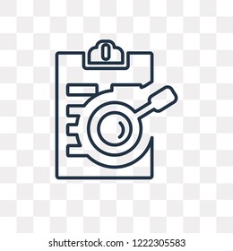 Clipboard vector outline icon isolated on transparent background, high quality linear Clipboard transparency concept can be used web and mobile