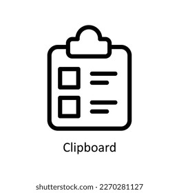 Clipboard Vector   outline Icons. Simple stock illustration stock