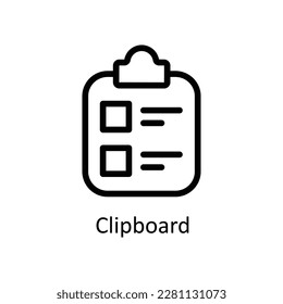 Clipboard Vector   outline  Icons. Simple stock illustration stock 