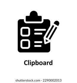 Clipboard Vector  solid icons. Simple stock illustration stock