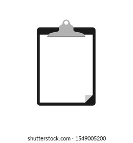 
Clipboard vector template. Paper sheet with bent corner. Vector illustration isolated on white background.