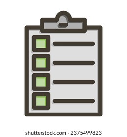 Clipboard Vector Thick Line Filled Colors Icon For Personal And Commercial Use.
