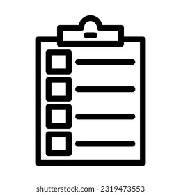 Clipboard Vector Thick Line Icon For Personal And Commercial Use.
