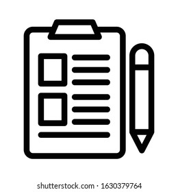 clipboard vector thin line icon 