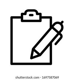 clipboard vector thin line icon 