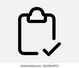 Clipboard Verified Tick Checkmark Clip Board Right Correct Yes Confirm Confirmation Verify Verification Choice Icon Sign Symbol Black White Vector