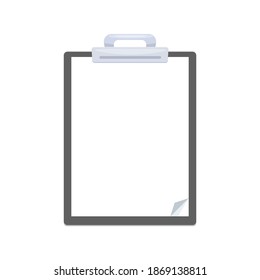 the Clipboard with white clipper. Isolated Vector Illustration