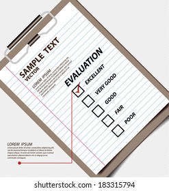 Clipboard with white paper 