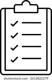 clipboard with work checklist line art