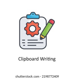 Clipboard Writing Filled Outline Vector Icon Design illustration on White background. EPS 10 File
