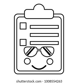 clipboard  wth sunglasses kawaii icon image 