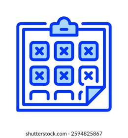 Clipboard with X Mark line icon. Universal creative premium symbol. Vector sign icon logo template. Vector illustration