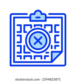 Clipboard with X Mark line icon. Universal creative premium symbol. Vector sign icon logo template. Vector illustration
