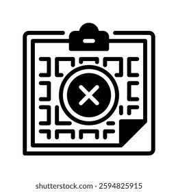 Clipboard with X Mark line icon. Universal creative premium symbol. Vector sign icon logo template. Vector illustration