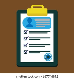 clipboard.Business  report. Flat vector illustration