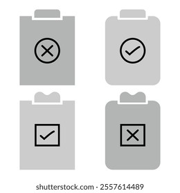 Clipboards with check boxes, check list icons, hand drawn doodle style. Clipboard icon.