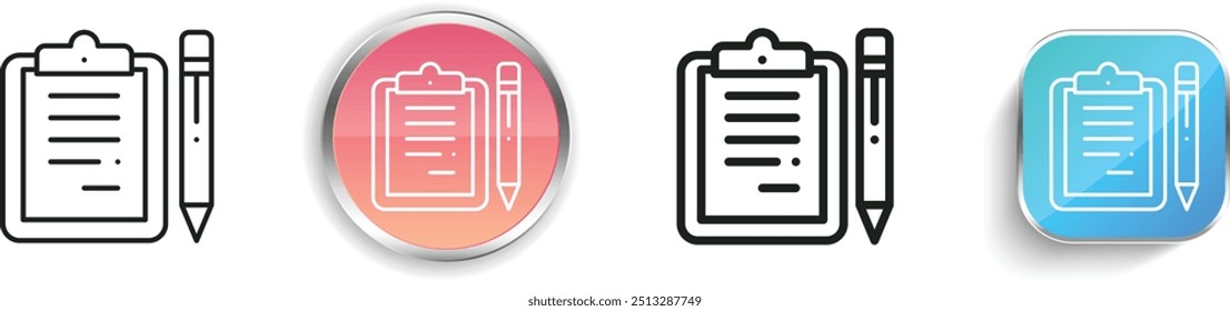 clipboards icon. Thin Linear, Regular and Button Style Design Isolated On White Background