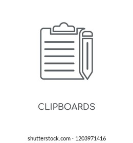Clipboards linear icon. Clipboards concept stroke symbol design. Thin graphic elements vector illustration, outline pattern on a white background, eps 10.