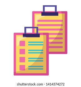 clipboards report check on white background icon vector illustration