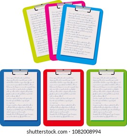 Clipboards in various colours