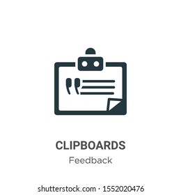 Clipboards vector icon on white background. Flat vector clipboards icon symbol sign from modern feedback collection for mobile concept and web apps design.